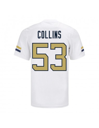 Georgia Tech Adidas Football Student Athlete 53 Jack Collins White Football Jersey en stock