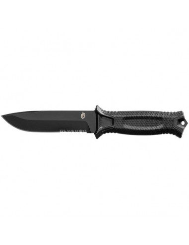 Strongarm Sheath Knife - Black, Serrated Edge Amélioration de cerveau avec