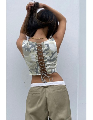 Deadstock White Camo Corset pas cher