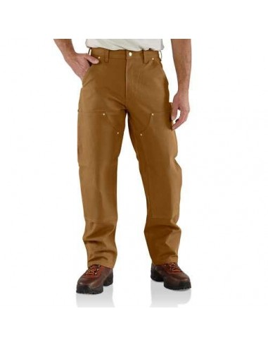 Men's Loose-Fit Firm Duck Double-Front Work Pants - Brown Paris Déstockage Promo