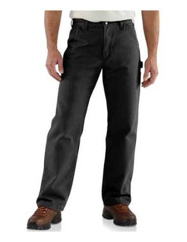 Mens B111 Flannel Lined Washed Duck Loose Fit Pant - Black prix