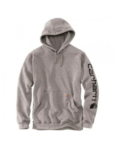 K288 Loose Fit Midweight Logo Sleeve Graphic Hoodie - Heather Grey de votre