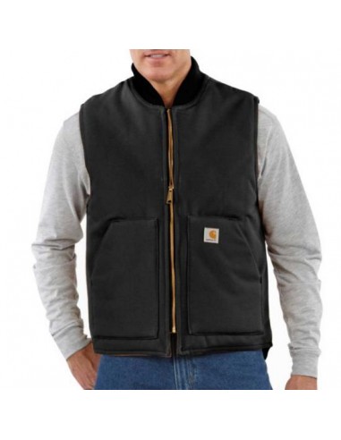 Men's Relaxed Fit Firm Duck Insulated Rib Collar Vest - Black suggérées chez