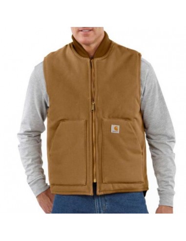 Men's Relaxed Fit Firm Duck Insulated Rib Collar Vest - Carhartt Brown Les êtres humains sont 