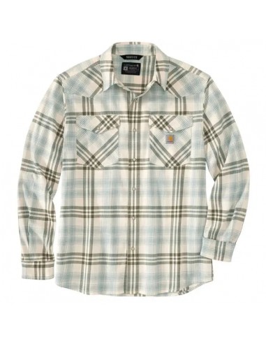 Montana Rugged Flex Relaxed Fit Lightweight Snap-Front Plaid Shirt - Patina les ctes