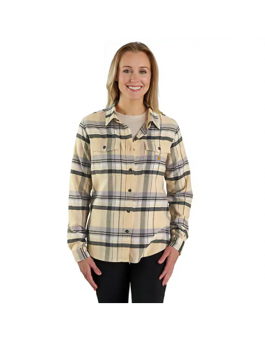 Women's Tencel Fiber Series Relaxed Fit Long-Sleeve Flannel Shirt - Oat Milk de votre