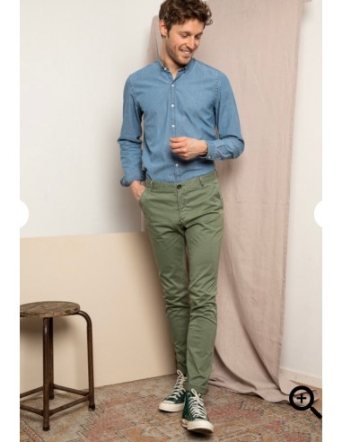 Pantalon Chino WALTER Vert de Gris Fin de série