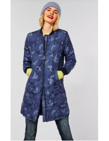 Veste longue vintage bleu 211534 Faites des économies