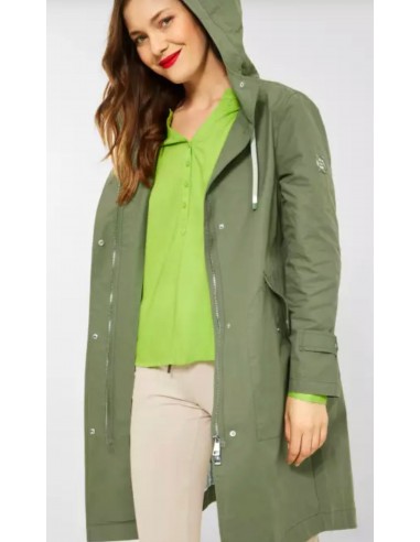 Manteau évasé à capuche vert 201660 Découvrez la collection