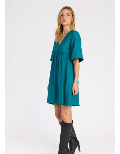 Robe courte turquoise MANOLITO sur le site 