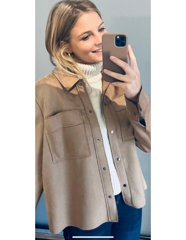 Veste en velours couleur unie beige acheter