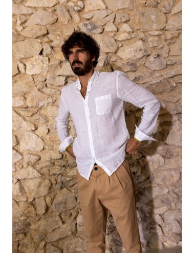 Chemise BALI Lin Blanc Optique acheter en ligne